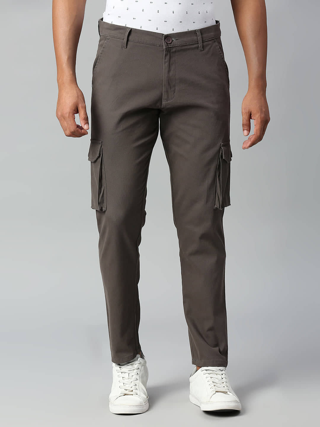 Dennis Lingo Dark Grey Slim Cargos ( Pack of 1 ) - Trousers | Buy online on ZillyBuy