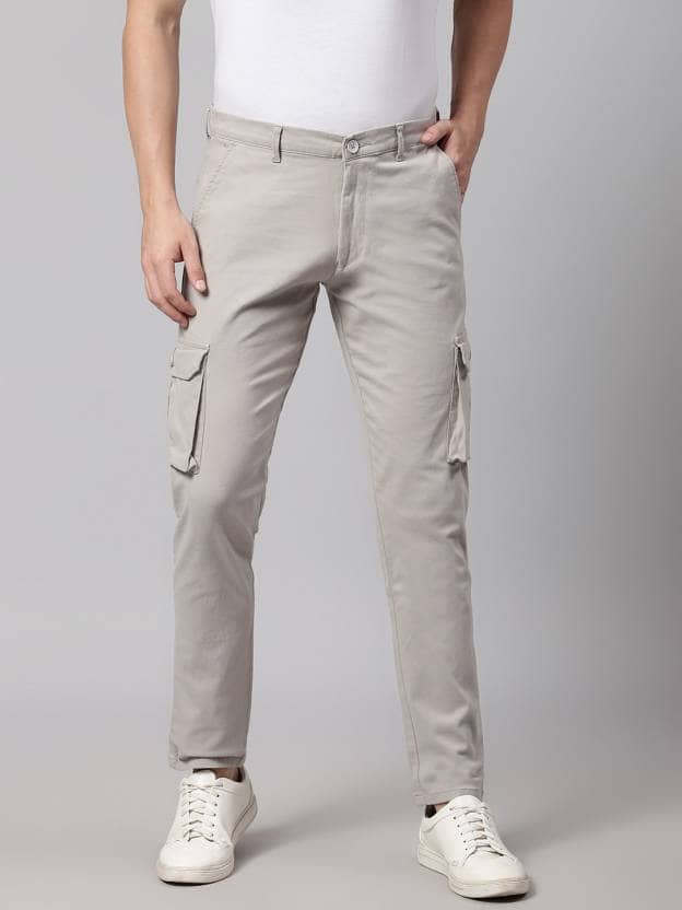 Dennis Lingo Light Grey Slim Cargos ( Pack of 1 ) - Trousers | Buy online on ZillyBuy