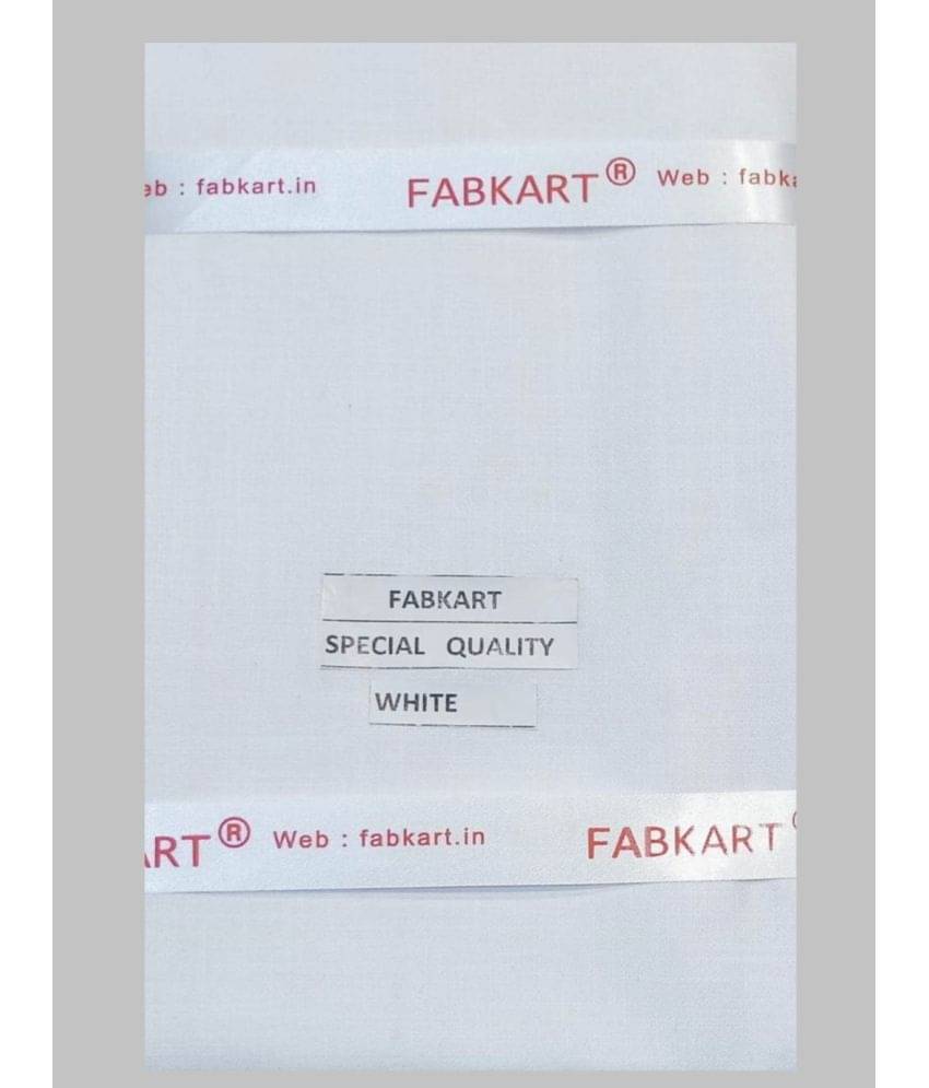     			Fabkart - White Polyester Blend Men's Unstitched Shirt Piece ( Pack of 1 )