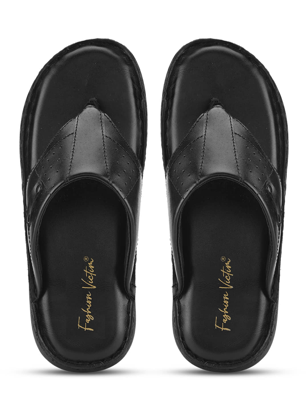 Fashion Victim - Black Men's Leather Slipper