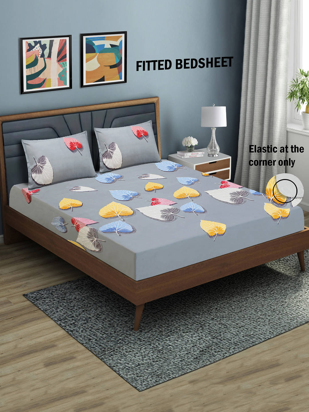 Home Candy Microfibre Abstract 1 Bedsheet with 2 Pillow Covers - Gray Home Candy Microfibre Abstract 1 Bedsheet with 2 Pillow Covers - Gray