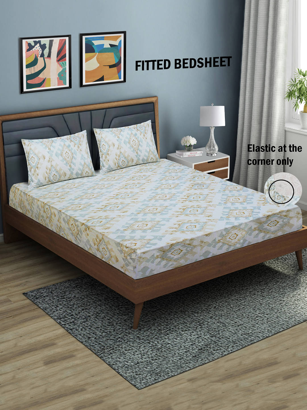 Home Candy Microfibre Abstract 1 Bedsheet with 2 Pillow Covers - Gray Home Candy Microfibre Abstract 1 Bedsheet with 2 Pillow Covers - Gray