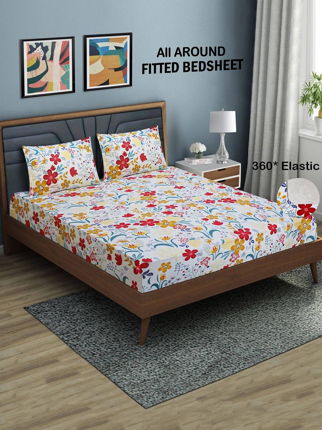 Home Candy Microfibre Floral 1 Bedsheet with 2 Pillow Covers - White Home Candy Microfibre Floral 1 Bedsheet with 2 Pillow Covers - White