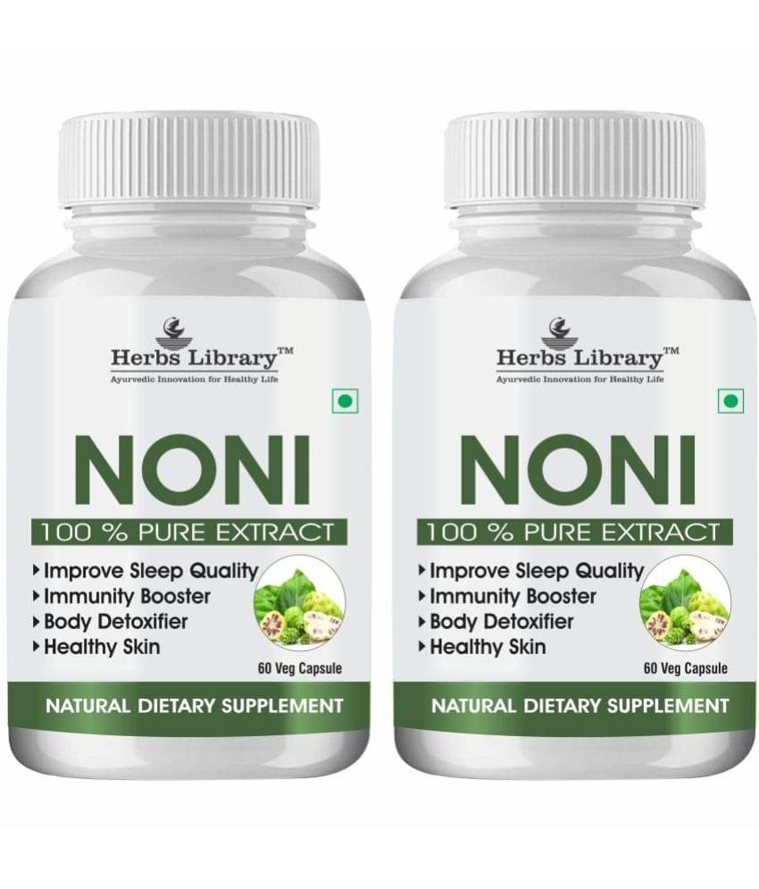 Herbs Library Noni Capsule For Boost Immunity & Blood Sugar, 60 Capsules Each (Pack of 2) Herbs Library Noni Capsule For Boost Immunity & Blood Sugar, 60 Capsules Each (Pack of 2)