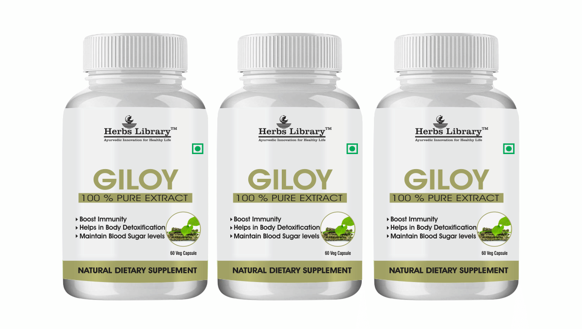Herbs Library Giloy Immunity Booster, 60 Capsules Each (Pack of 3) Herbs Library Giloy Immunity Booster, 60 Capsules Each (Pack of 3)