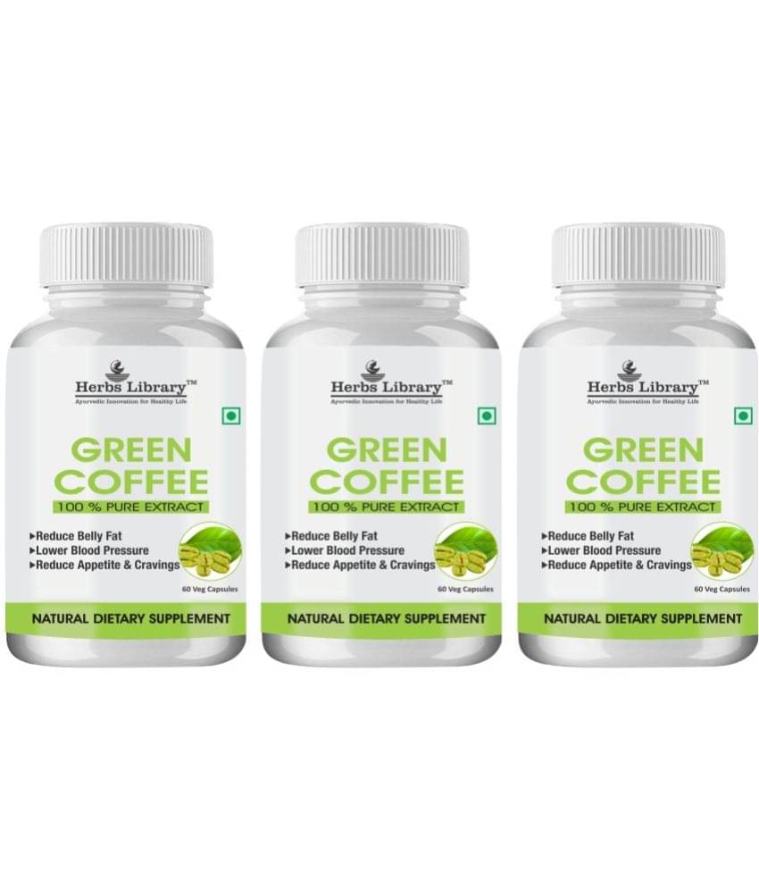 Herbs Library Green Coffee Beans Capsules Weight Loss for Men & Women 60 Capsules Each (Pack of 3) Herbs Library Green Coffee Beans Capsules Weight Loss for Men & Women 60 Capsules Each (Pack of 3)