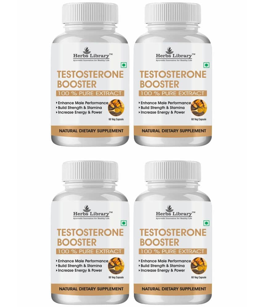 Herbs Testosterone Supplement Improve Overall Health, 60 Capsules each (Pack of 4)
