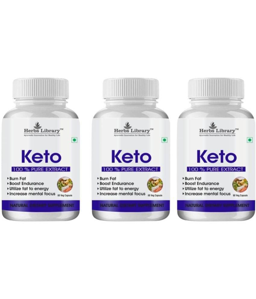 Herbs Library Keto Capules Supports Weight Loss, 60 Capsules Each (Pack of 3) Herbs Library Keto Capules Supports Weight Loss, 60 Capsules Each (Pack of 3)