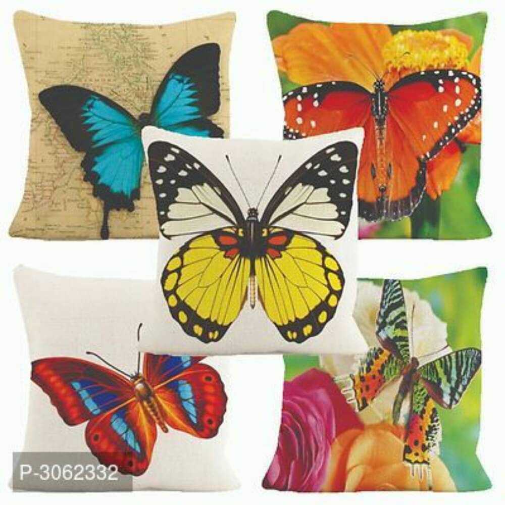 Home Solution Set of 5 Jute Abstract Square Cushion Cover (40X40)cm - Multi Home Solution Set of 5 Jute Abstract Square Cushion Cover (40X40)cm - Multi