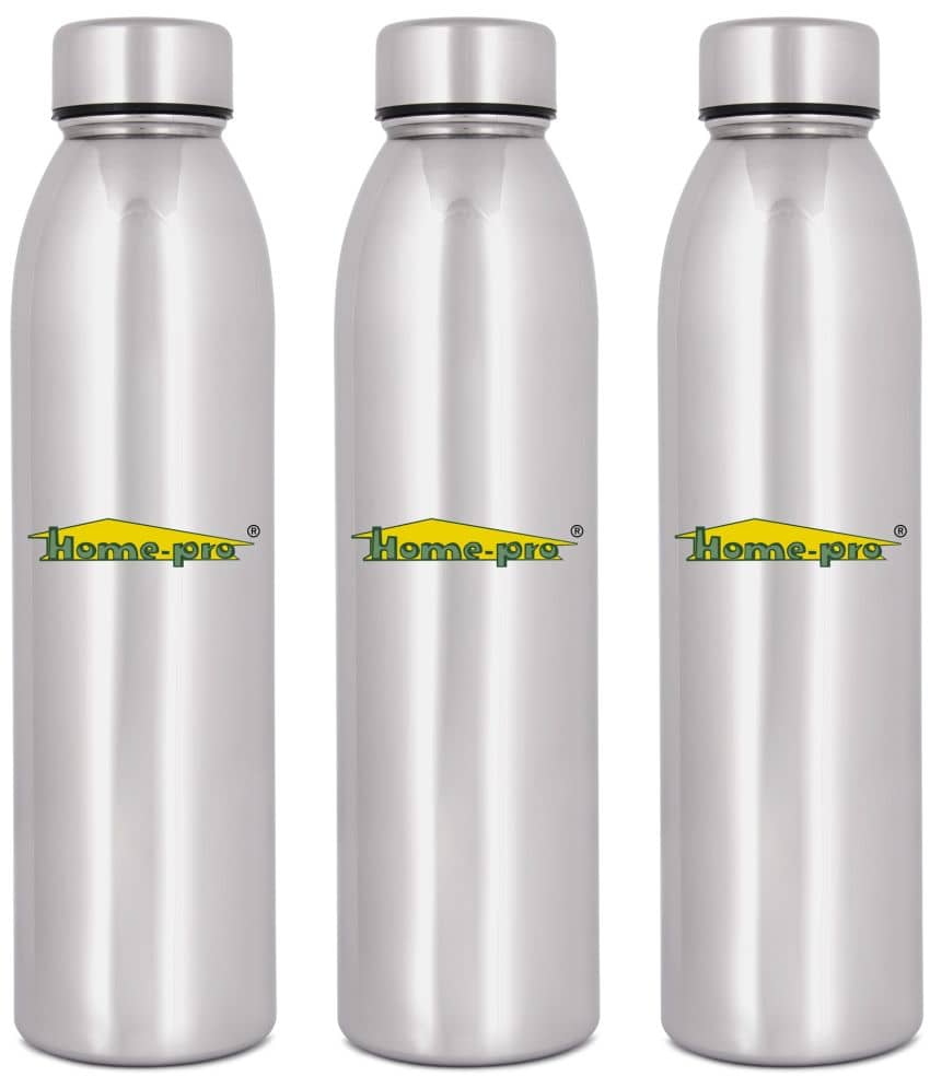 HomePro - Jointless Mirror Bottle Silver Water Bottle 1000 mL ( Set of 3 )