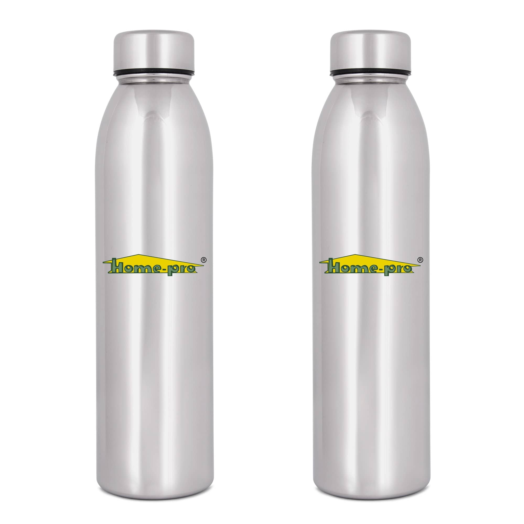 HomePro - Jointless Mirror Bottle Silver Fridge Water Bottle 1000 mL ( Set of 2 )