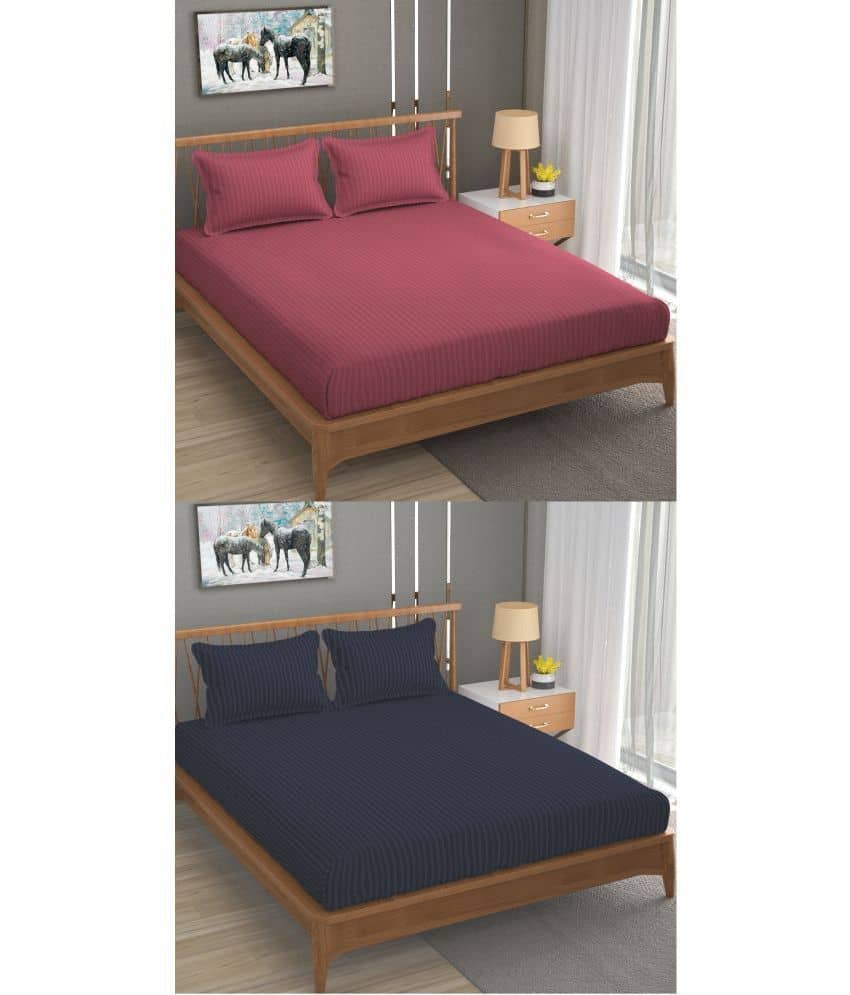 Homefab India Cotton Double Bedsheet ( Multicolor )