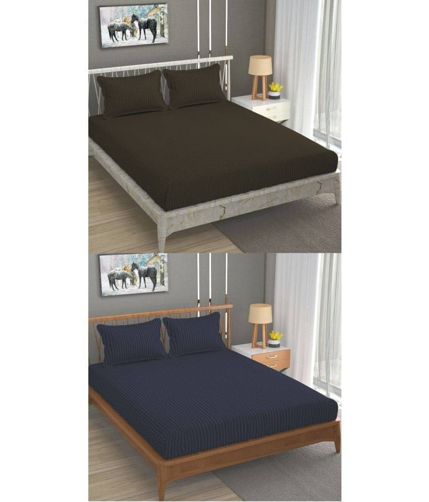     			Homefab India Cotton Double Bedsheet ( Multicolor )