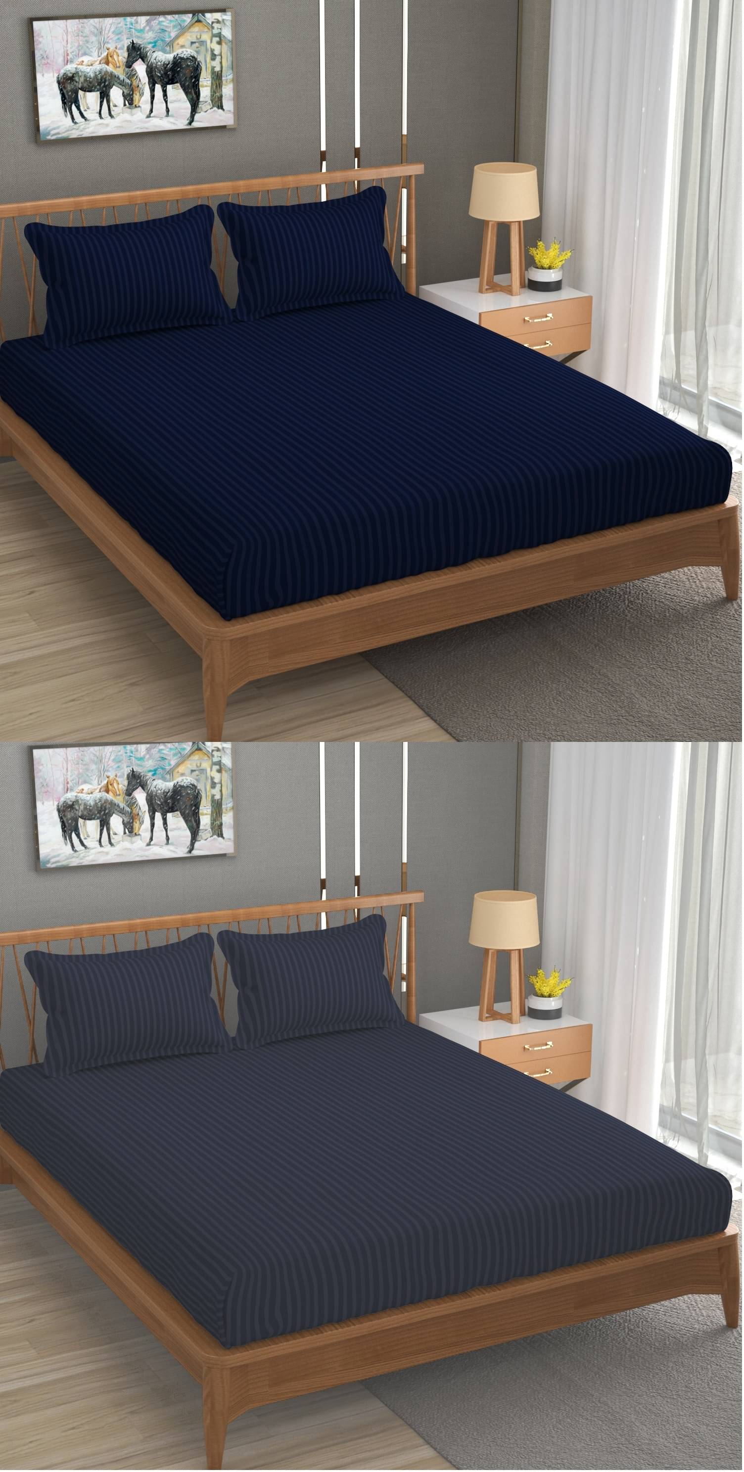 Homefab India Cotton Double Bedsheet ( Grey ) Homefab India Cotton Double Bedsheet ( Grey )