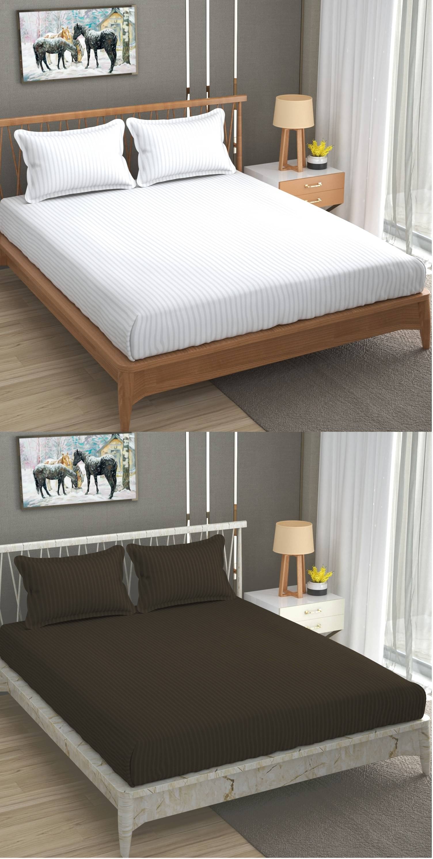 Homefab India Cotton Double Bedsheet ( Brown )     			Homefab India Cotton Double Bedsheet ( Brown )