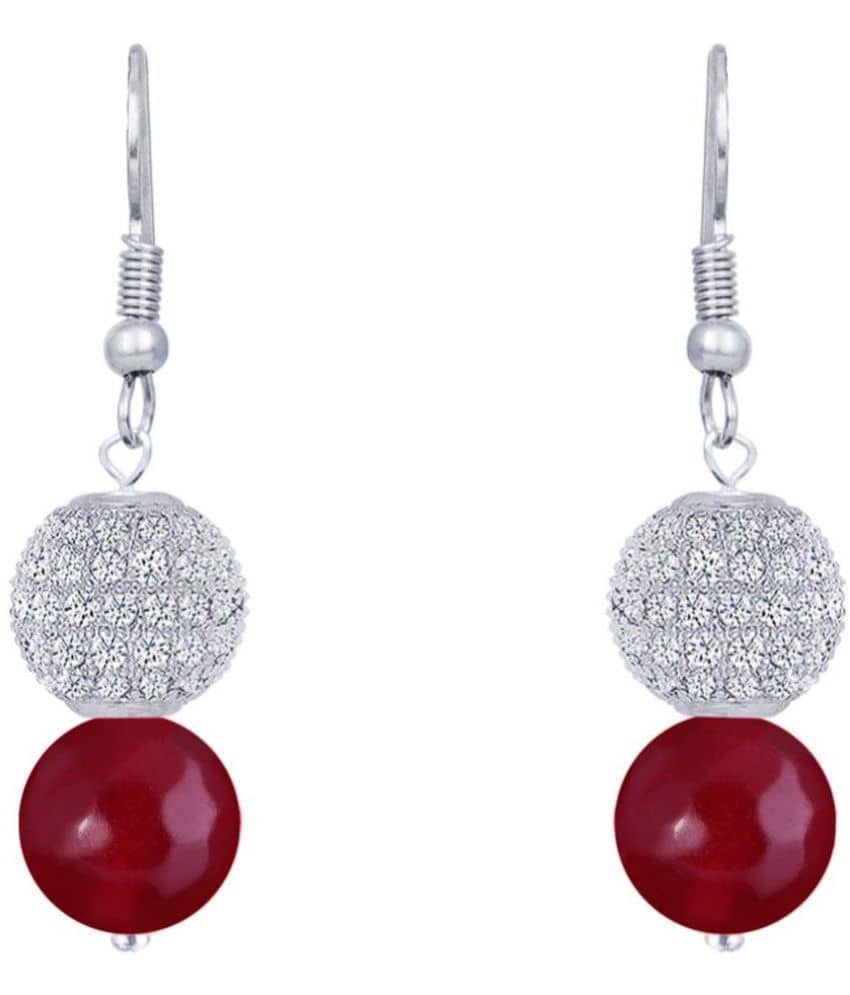 JFL - Jewellery For Less - Maroon Danglers Earrings ( Pack of 1 ) - Earrings | Buy online on ZillyBuy