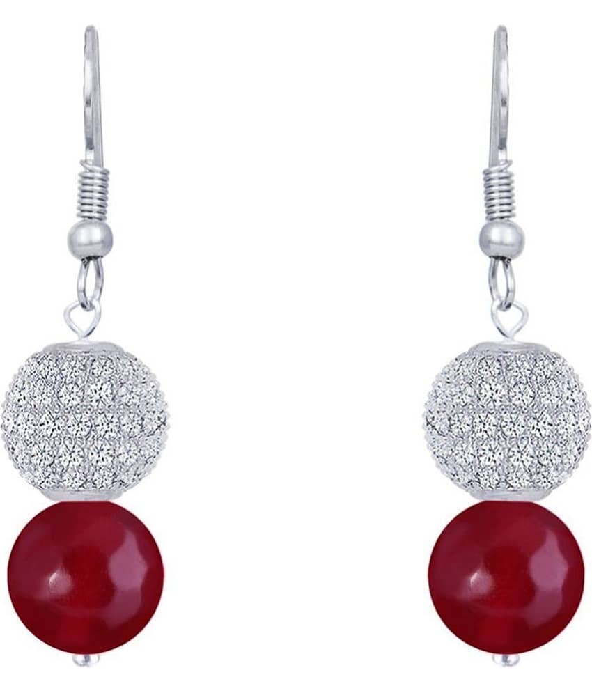 JFL - Jewellery For Less - Maroon Danglers Earrings ( Pack of 1 ) - Earrings | Buy online on ZillyBuy