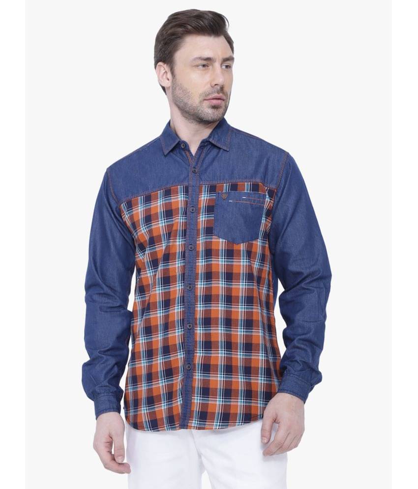 Kuons Avenue - Orange Denim Regular Fit Men's Casual Shirt ( Pack of 1 ) Kuons Avenue - Orange Denim Regular Fit Men's Casual Shirt ( Pack of 1 )