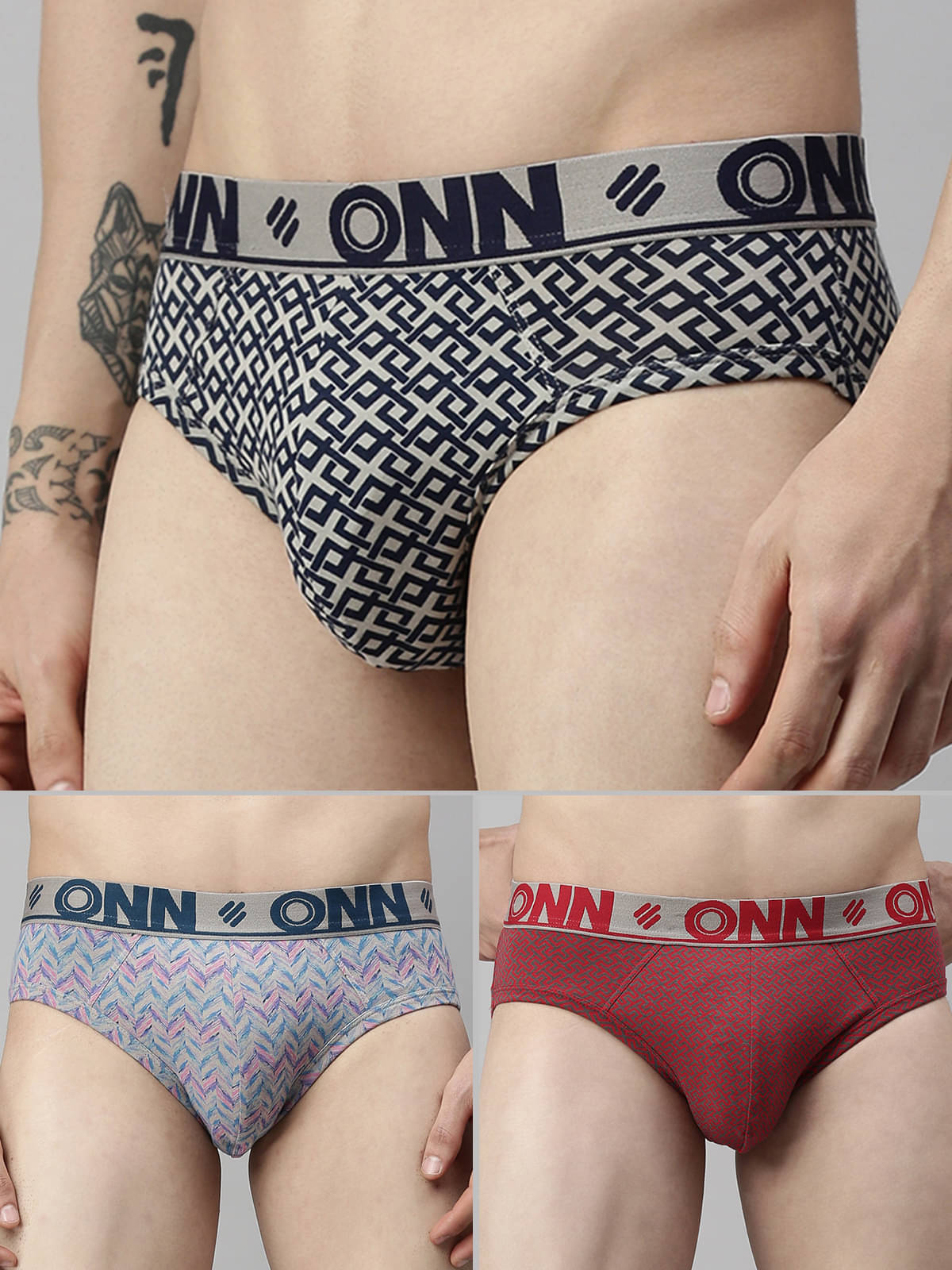     			ONN Pack of 3 Cotton Men's Briefs ( Multicolor )