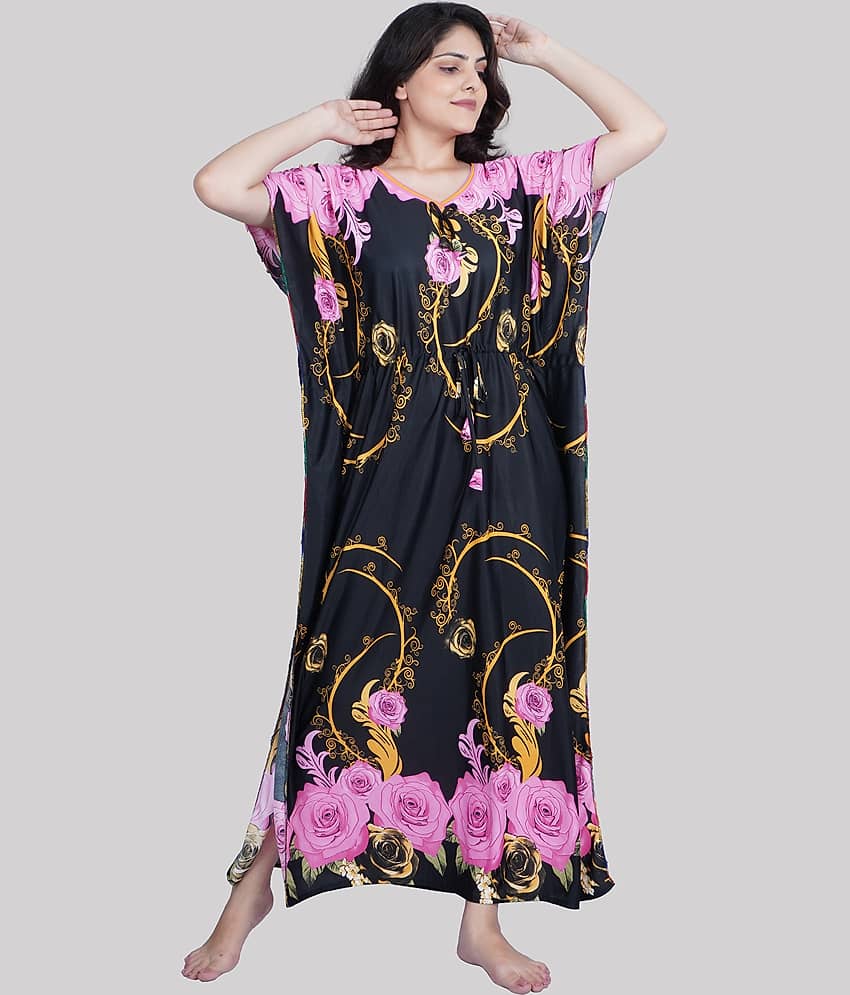 PURSA - Red Satin Women's Nightwear Kaftan Night Dress ( Pack of 1 ) - Nightwear & Loungewear | Buy online on ZillyBuy