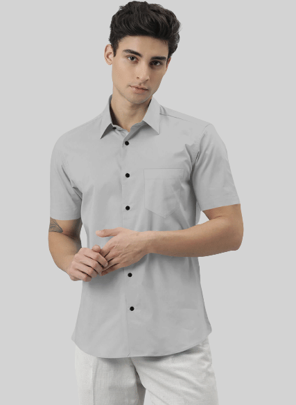SUR-T - Silver Cotton Blend Slim Fit Men's Casual Shirt ( Pack of 1 ) SUR-T - Silver Cotton Blend Slim Fit Men's Casual Shirt ( Pack of 1 )