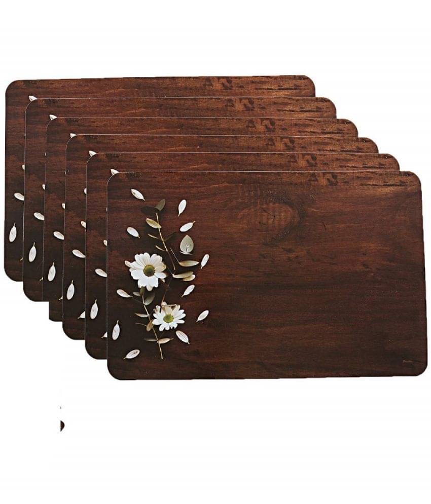     			Sanraksshan PVC Floral Rectangle Table Mats ( 44 cm x 32 cm ) Pack of 6 - Multi