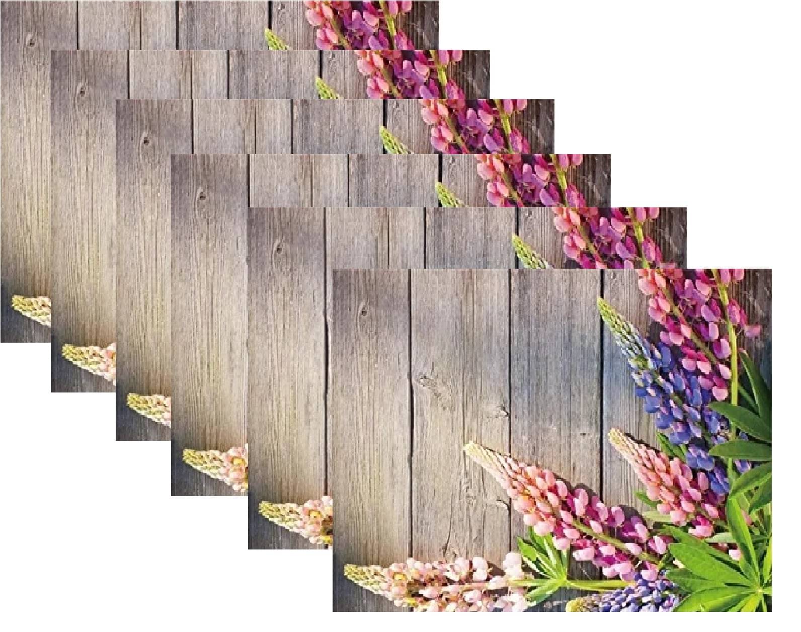     			Sanraksshan PVC Floral Rectangle Table Mats ( 44 cm x 32 cm ) Pack of 6 - Multi