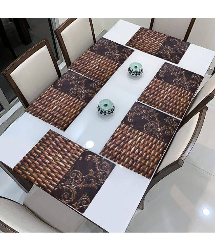 Sanraksshan PVC Floral Rectangle Table Mats ( 44 cm x 32 cm ) Pack of 6 - Multi Sanraksshan PVC Floral Rectangle Table Mats ( 44 cm x 32 cm ) Pack of 6 - Multi