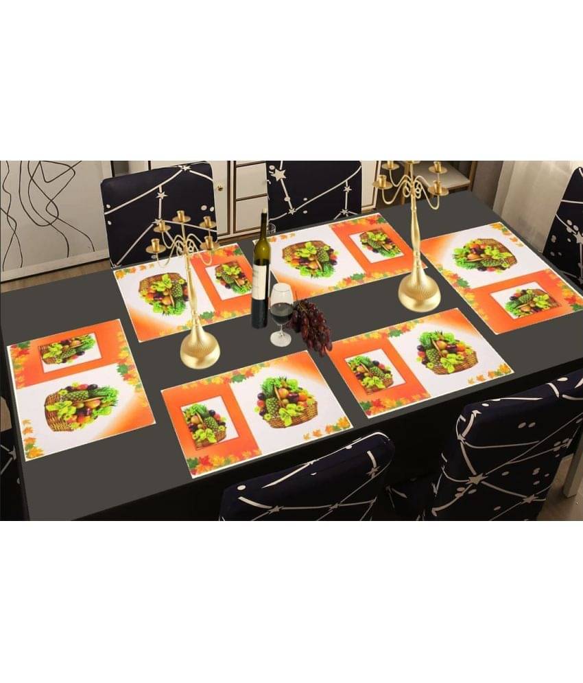     			Sanraksshan PVC Floral Rectangle Table Mats ( 44 cm x 32 cm ) Pack of 6 - Multi