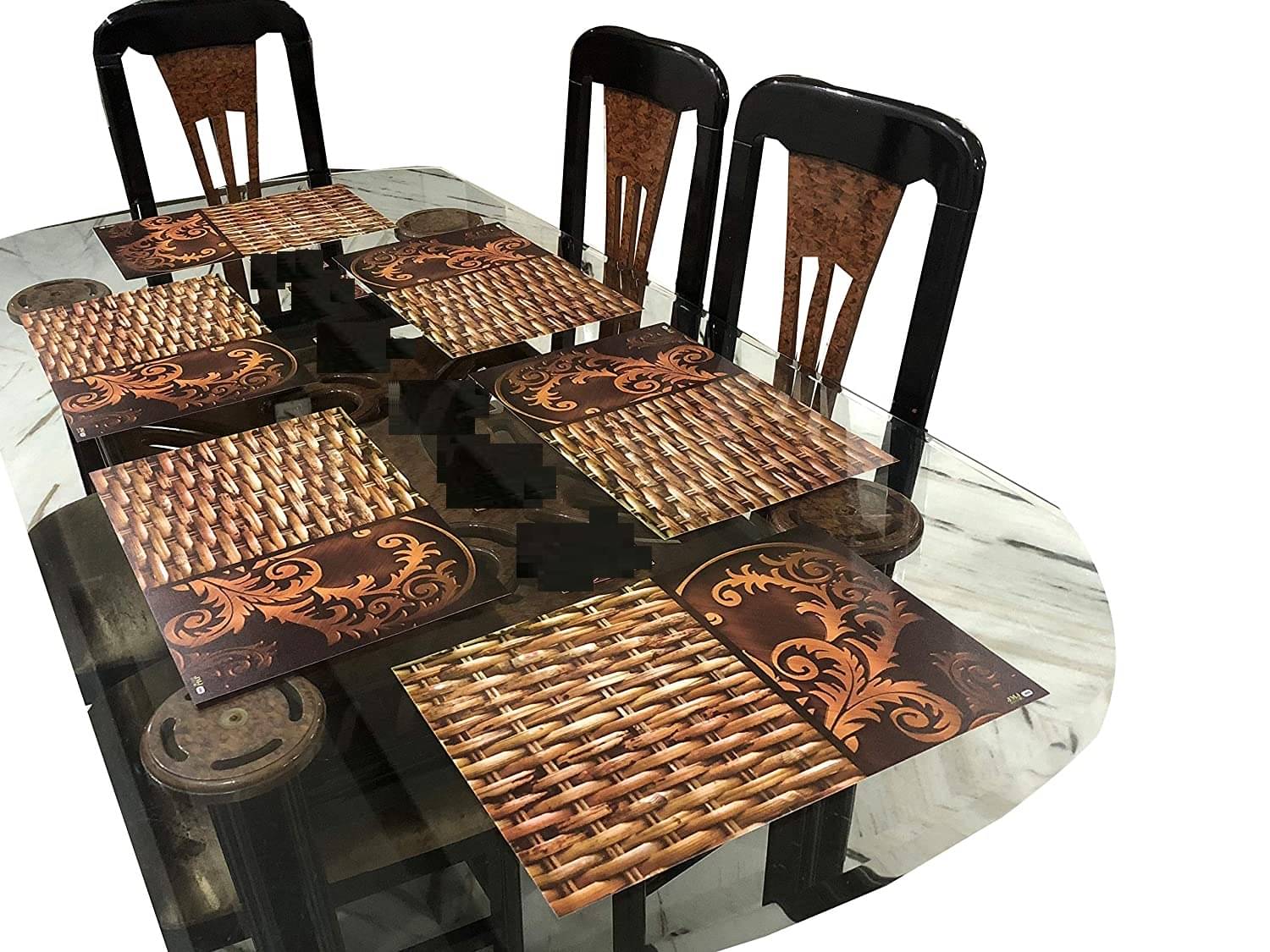     			Sanraksshan PVC Floral Rectangle Table Mats ( 44 cm x 32 cm ) Pack of 6 - Multi