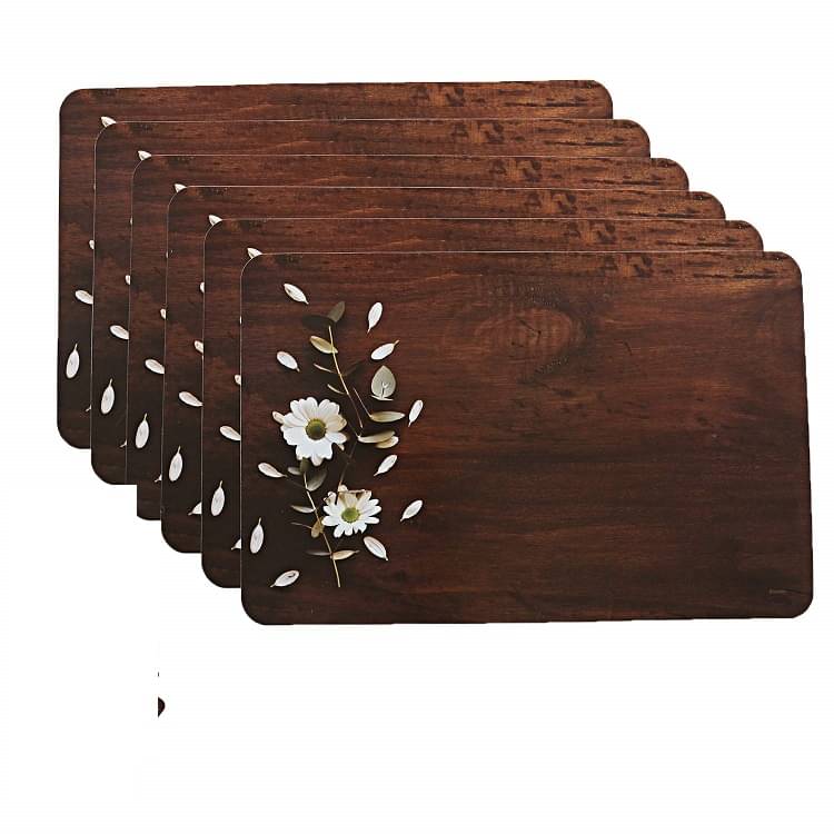     			Sanraksshan PVC Floral Rectangle Table Mats ( 44 cm x 32 cm ) Pack of 6 - Multi