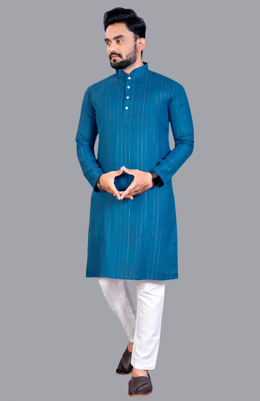 YUG ART - Blue Cotton Blend Regular Fit Men's Kurta Pyjama Set ( Pack of 1 ) YUG ART - Blue Cotton Blend Regular Fit Men's Kurta Pyjama Set ( Pack of 1 )