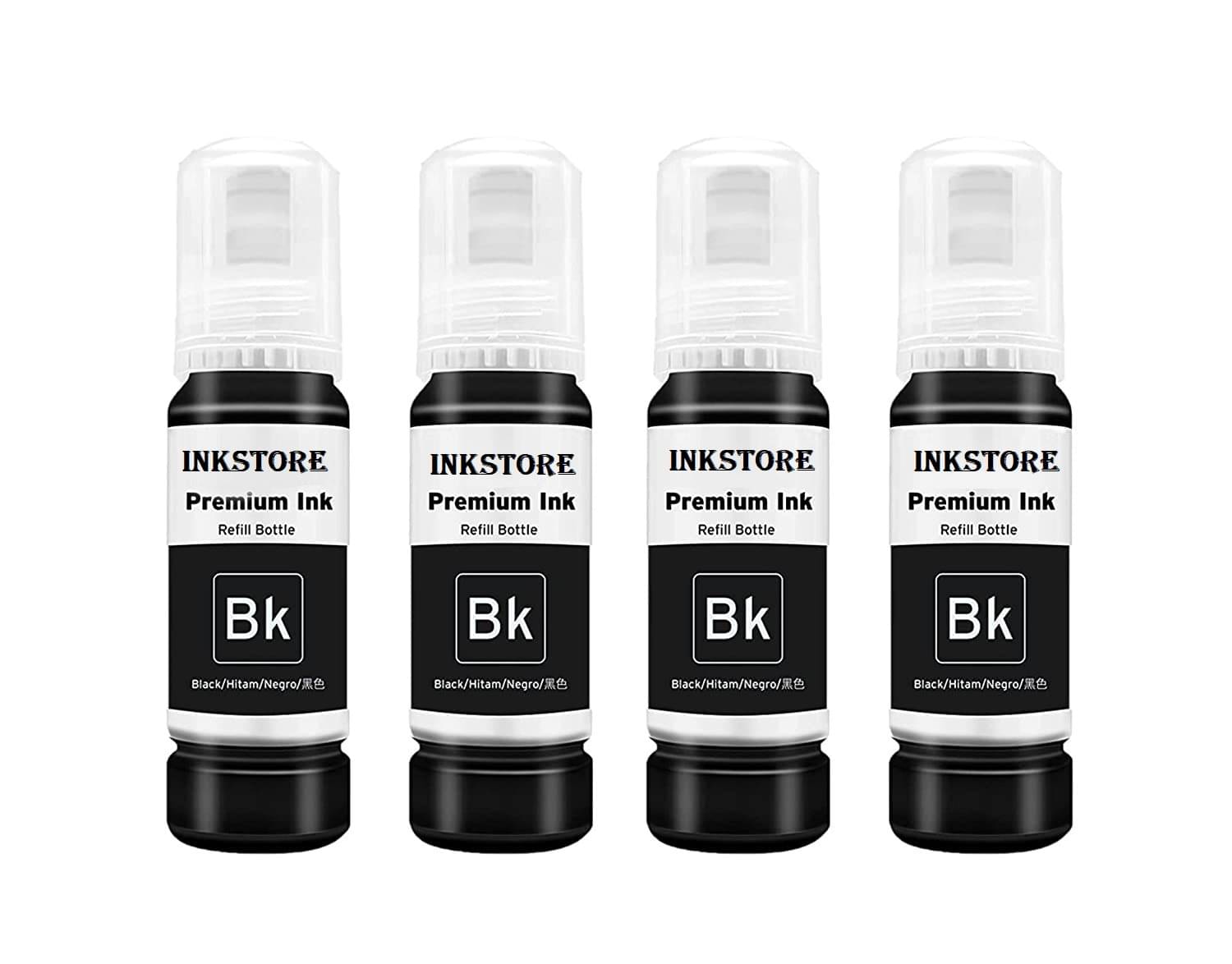     			inkstore Black Four bottles Refill Kit for E_pson 003,001, L5190,L3150,L3110,L1110,L4150,L6170,L4160,L6190,L6160(4 BLACK)