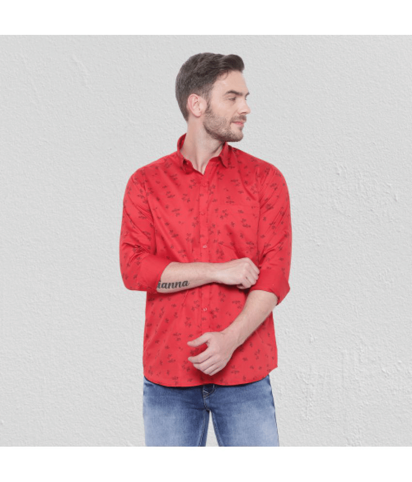 leeway - Red Cotton Blend Slim Fit Men's Casual Shirt ( Pack of 1 ) leeway - Red Cotton Blend Slim Fit Men's Casual Shirt ( Pack of 1 )