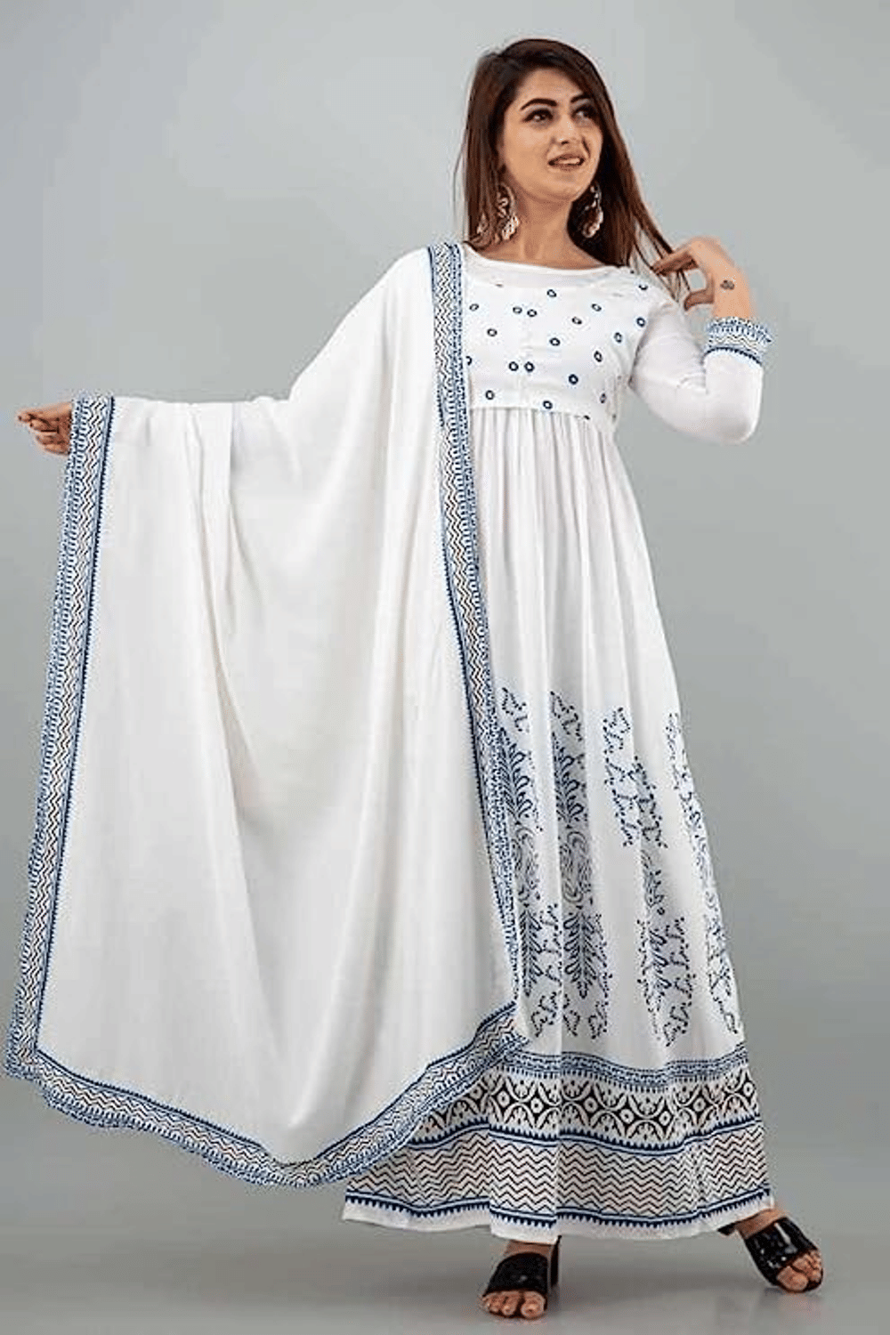 ASHISH PRINT - Blue Rayon Women's Nayra Kurti ( Pack of 1 ) - Kurtis, Tunics | Buy online on ZillyBuy