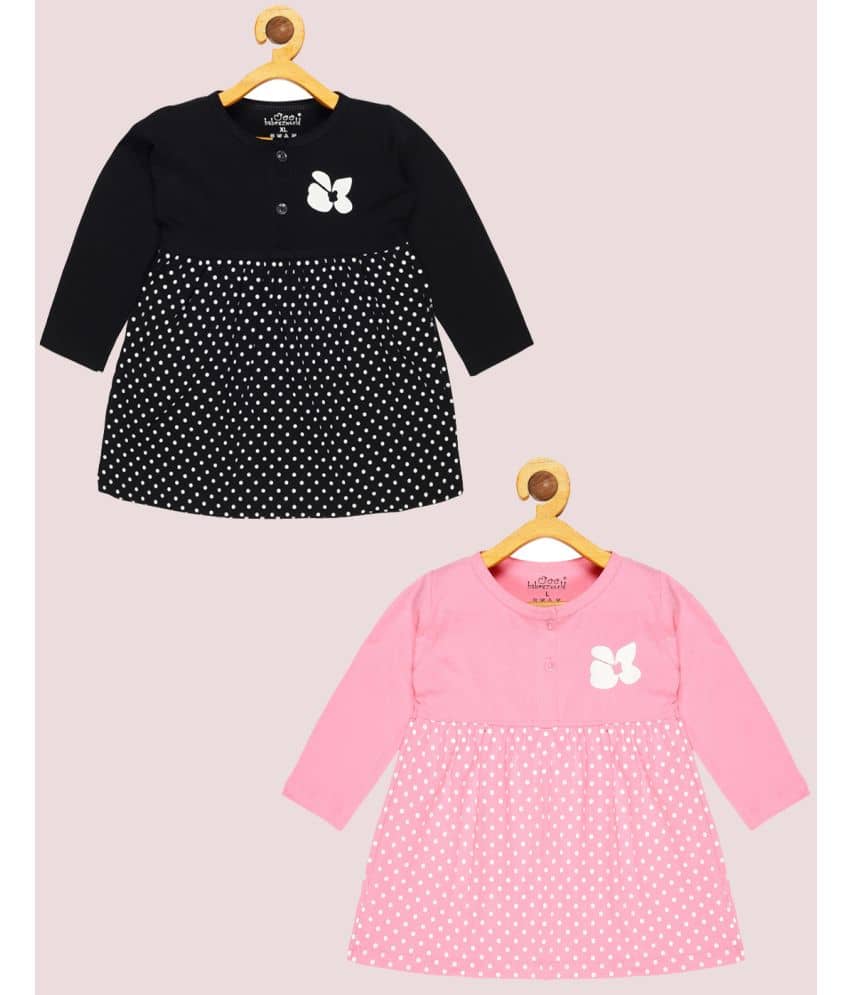 Babeezworld Pack of 2 Baby Girls Cotton Dress ( Black & Pink )