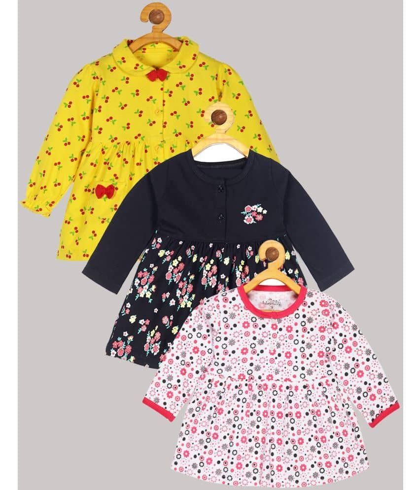 Babeezworld Pack of 3 Baby Girls Cotton Frock ( Multi )