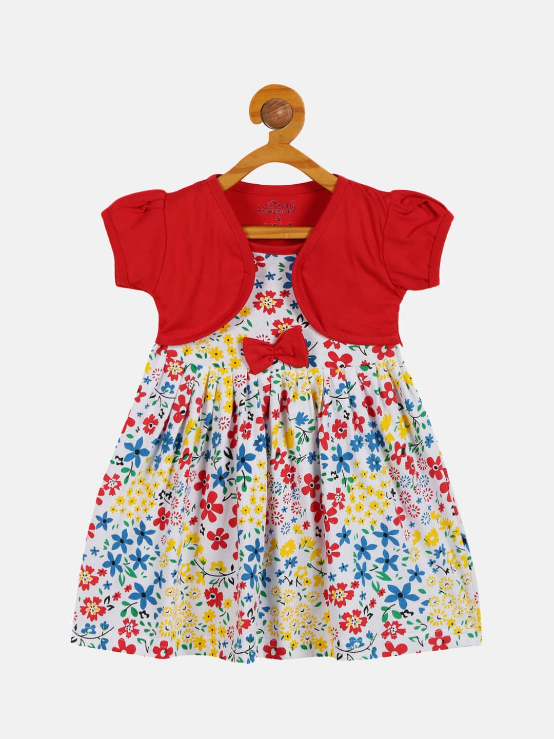 Babeezworld Cotton Fit And Flare Dress For Girls ( Pack of 1 , Yellow )