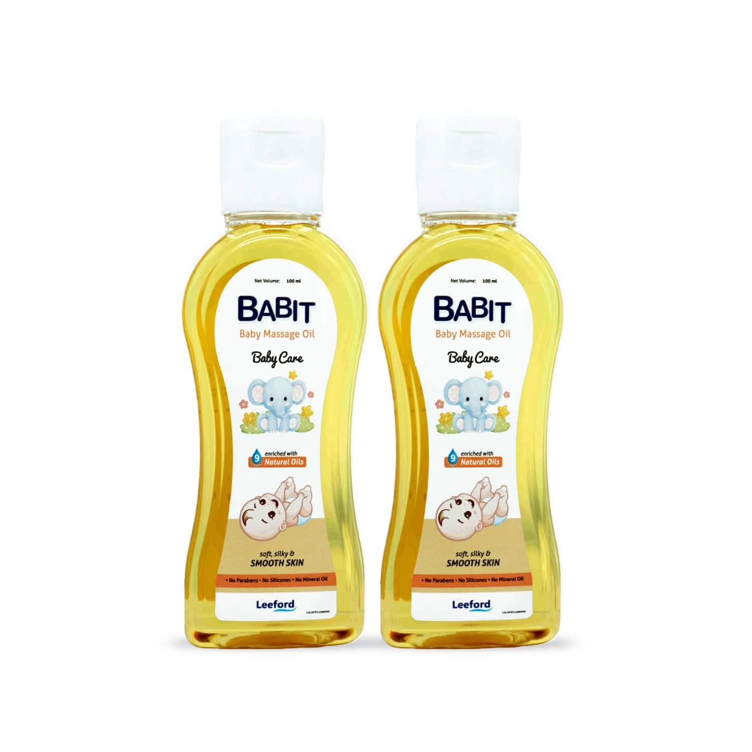 Babit Soothing Baby Massage Oil With 9 Natural Oils Free from Mineral Oil 100ml ( Pack of 2 )