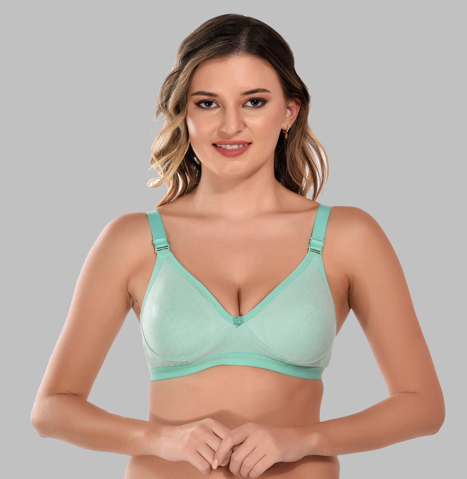     			Elina Cotton Non Padded Women's T-Shirt Bra ( Lime Green )