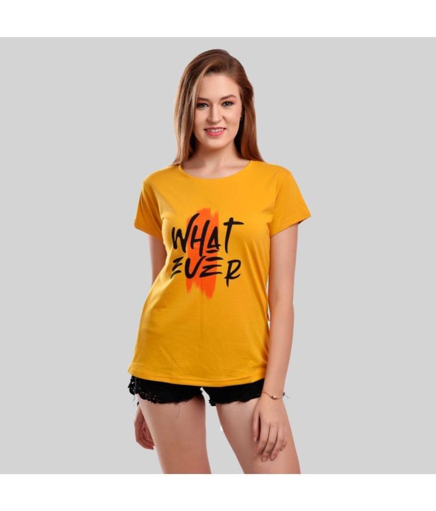     			Elina Yellow Cotton Tees - Single