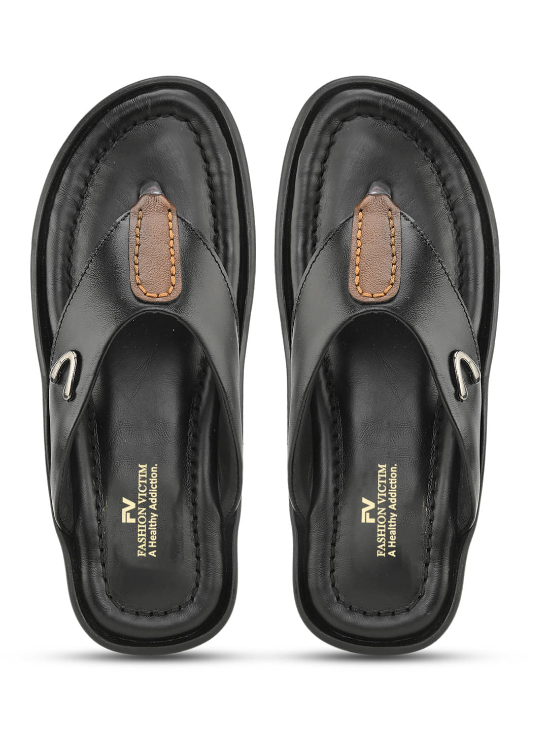     			Fashion Victim - Black Men's Leather Slipper
