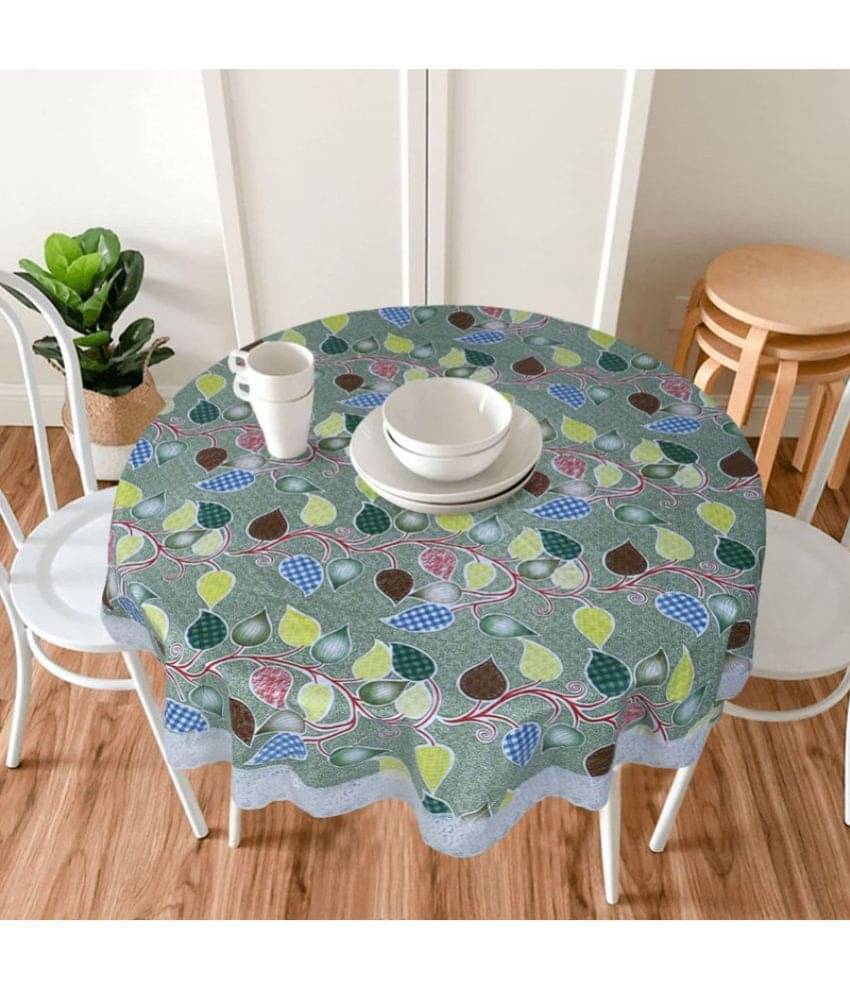 Printed PVC 4 Seater Round Table Cover ( 152 x 152 ) cm Pack of 1 Green Printed PVC 4 Seater Round Table Cover ( 152 x 152 ) cm Pack of 1 Green