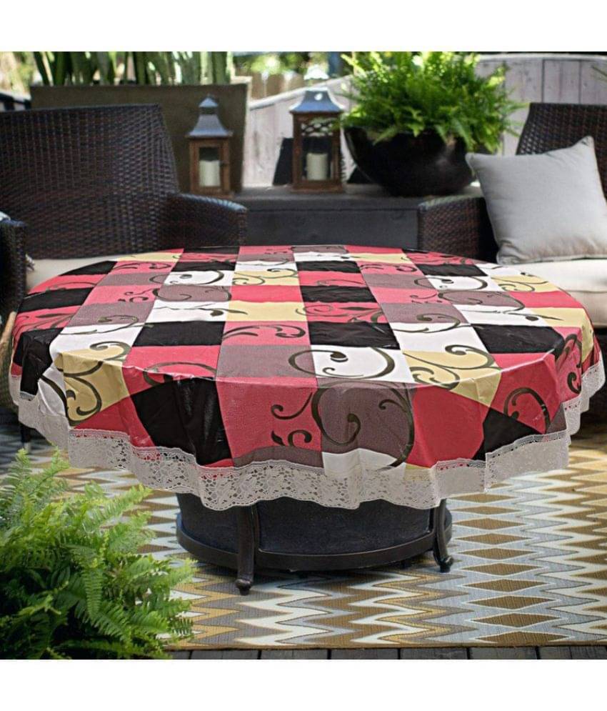 Printed PVC 4 Seater Round Table Cover ( 152 x 152 ) cm Pack of 1 Red     			Printed PVC 4 Seater Round Table Cover ( 152 x 152 ) cm Pack of 1 Red