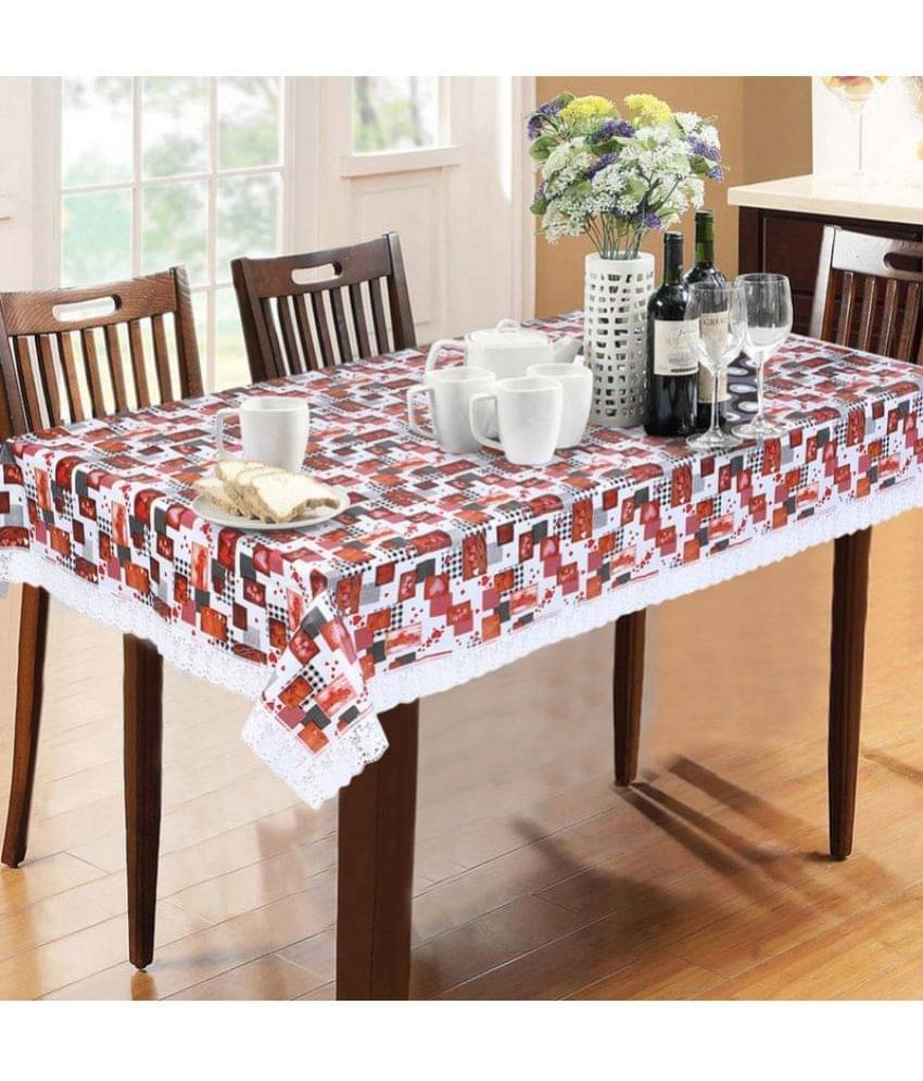 Printed PVC 6 Seater Rectangle Table Cover ( 204 x 152 ) cm Pack of 1 Red Printed PVC 6 Seater Rectangle Table Cover ( 204 x 152 ) cm Pack of 1 Red