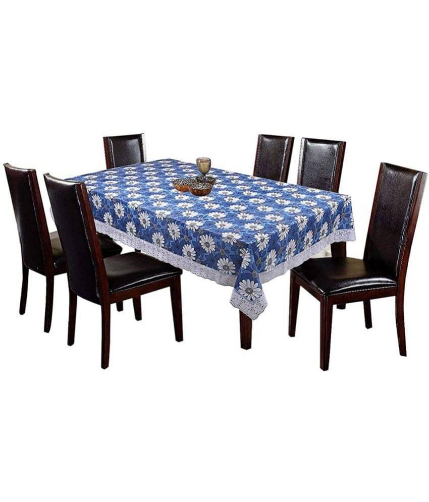 Printed PVC 6 Seater Rectangle Table Cover ( 228 x 152 ) cm Pack of 1 Blue Printed PVC 6 Seater Rectangle Table Cover ( 228 x 152 ) cm Pack of 1 Blue
