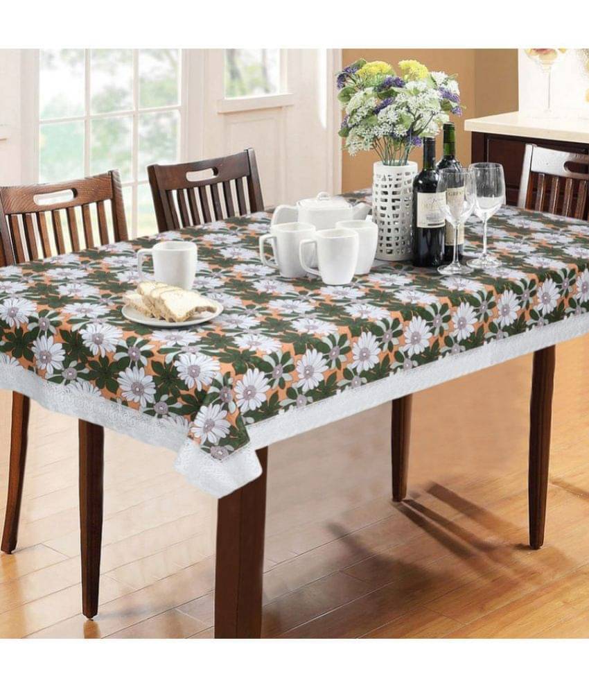 Printed PVC 6 Seater Rectangle Table Cover ( 228 x 152 ) cm Pack of 1 Green Printed PVC 6 Seater Rectangle Table Cover ( 228 x 152 ) cm Pack of 1 Green