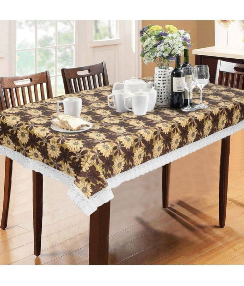 Printed PVC 6 Seater Rectangle Table Cover ( 228 x 152 ) cm Pack of 1 Brown Printed PVC 6 Seater Rectangle Table Cover ( 228 x 152 ) cm Pack of 1 Brown