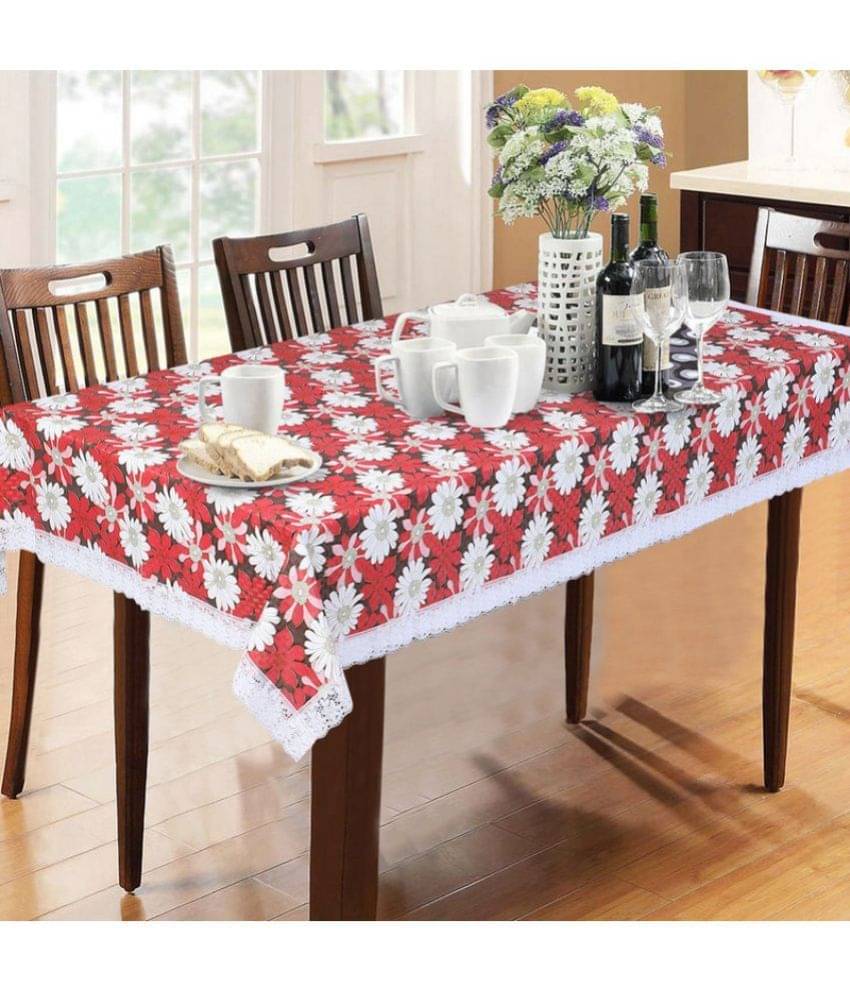 Printed PVC 6 Seater Rectangle Table Cover ( 204 x 152 ) cm Pack of 1 Red Printed PVC 6 Seater Rectangle Table Cover ( 204 x 152 ) cm Pack of 1 Red