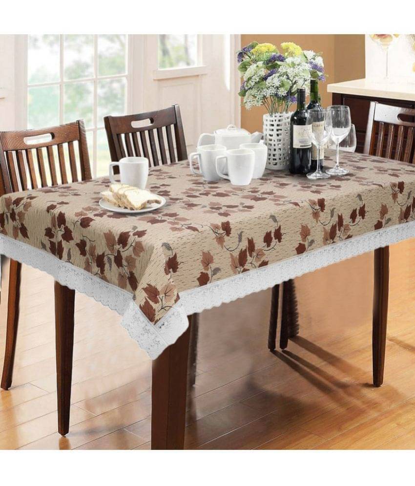 Printed PVC 6 Seater Rectangle Table Cover ( 228 x 152 ) cm Pack of 1 Brown Printed PVC 6 Seater Rectangle Table Cover ( 228 x 152 ) cm Pack of 1 Brown